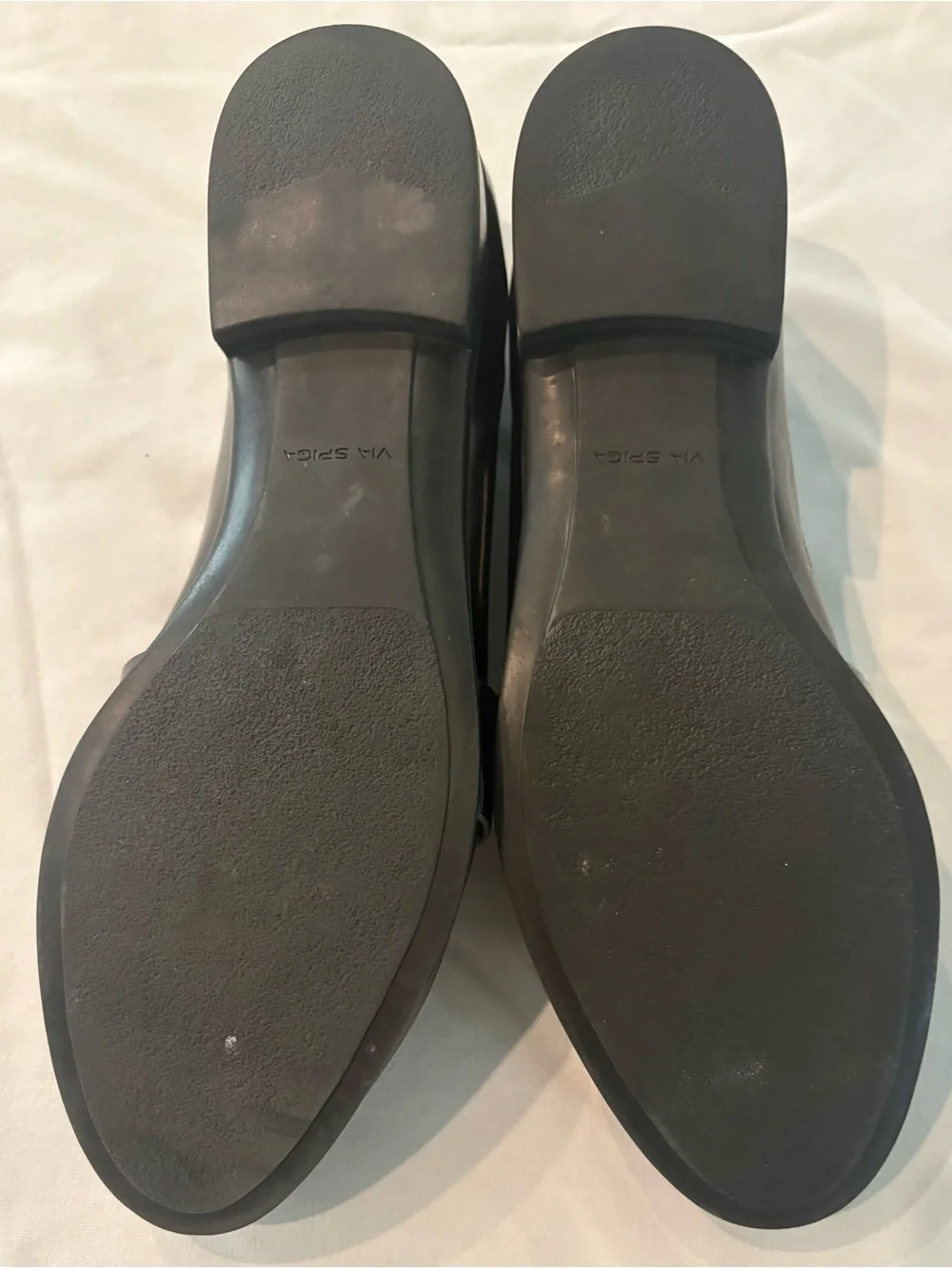 Via Spiga Black Patent Tassel Loafers